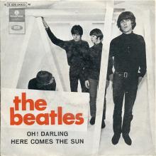 BEATLES DISCOGRAPHY PORTUGAL 100 B - OH ! DARLING ⁄ HERE COMES THE SUN - 8E 006-04423 F - pic 1