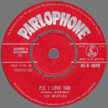 1962 10 05 - 1962 - B - LOVE ME DO ⁄ P.S. I LOVE YOU - 45-R 4949 - RED LABEL - pic 1