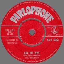 1963 01 11 - 1963 - A - PLEASE PLEASE ME ⁄ ASK ME WHY - 45-R 4983 - RED LABEL  - pic 2