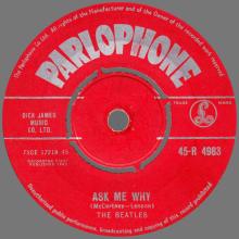 1963 01 11 - 1963 - B - PLEASE PLEASE ME ⁄ ASK ME WHY - 45-R 4983 - RED LABEL - pic 2