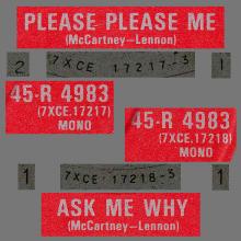 1982 12 07 THE BEATLES SINGLES COLLECTION - BSCP1 - R 4983 - A - PLEASE PLEASE ME /ASK ME WHY - pic 1