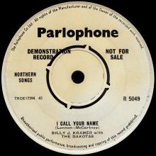 BILLY J. KRAMER WITH THE DAKOTAS - BAD TO ME ⁄ I CALL YOUR NAME - R 5049 - UK - PROMO - pic 1