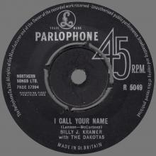 BILLY J. KRAMER WITH THE DAKOTAS - BAD TO ME ⁄ I CALL YOUR NAME - R 5049 - UK - pic 1
