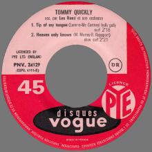 TOMMY QUICKLY - TIP OF MY TONGUE - VOGUE ⁄ PYE - PNV.24129 ⁄ EXPV 4111 B-P - FRANCE EP - pic 3