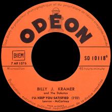 BILLY J. KRAMER WITH THE DAKOTAS - I'LL KEEP YOU SATISFIED - SO 10118 - FRANCE - JUKE-BOX - pic 1