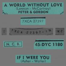 PETER AND GORDON - A WORLD WITHOUT LOVE - FINLAND - 45-DYC 1180 - pic 1