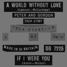 PETER AND GORDON - A WORLD WITHOUT LOVE - UK - DB 7225 - pic 1