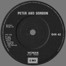 PETER AND GORDON - A WORLD WITHOUT LOVE - WOMAN - UK - G45 42 - 1985  - pic 5