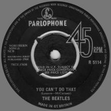 1964 03 20 - 1964 - D - CAN'T BUY ME LOVE ⁄ YOU CAN'T DO THAT - R 5114 - ORIOLE PRESSING - pic 2