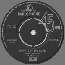 1964 03 20 - 1982 - O - CAN'T BUY ME LOVE ⁄ YOU CAN'T DO THAT - R 5114 - BSCP 1 - SOUTHALL PRESSING - PUSH-OUT CENTER - pic 1