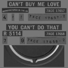 1964 03 20 - 1982 - O - CAN'T BUY ME LOVE ⁄ YOU CAN'T DO THAT - R 5114 - BSCP 1 - SOUTHALL PRESSING - PUSH-OUT CENTER - pic 3
