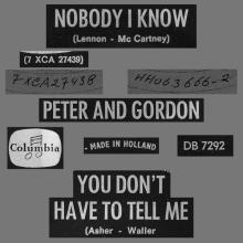 PETER AND GORDON - NOBODY I KNOW - DB 7292 - HOLLAND - pic 4