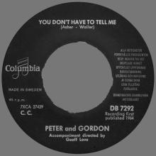 PETER AND GORDON - NOBODY I KNOW - DB 7292 - SWEDEN - pic 5