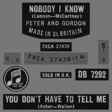 PETER AND GORDON - NOBODY I KNOW - DB 7292 - UK - pic 1