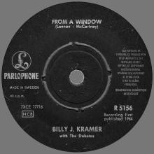 BILLY J. KRAMER WITH THE DAKOTAS - FROM A WINDOW - R 5156 - SWEDEN - pic 1