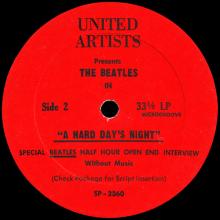1964 07 26 - THE BEATLES RADIO SHOW - UNITED ARTISTS - A HARD DAY'S NIGHT SP2359 ⁄ SP2360 - pic 1