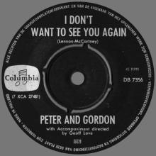 PETER AND GORDON - I DON'T WANT TO SEE YOU AGAIN - HOLLAND - DB 7356 - ORANGE - pic 1