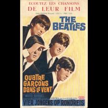 BELGIUM 1964 A HARD DAY'S NIGHT ⁄ VIER JONGENS OP RONDREIS ⁄ QUATRE GARÇONS DANS LE VENT - 16,8cm-10,7cm - FLYER - pic 1