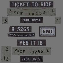 1965 04 09 - 1982 12 07 - N -TICKET TO RIDE ⁄ YES IT IS - R 5265 - BSCP1 - BOXED SET - SOLID CENTER - SOUTHALL PRESSING - pic 1
