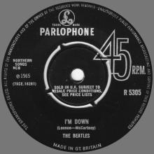 1965 07 23 - 1965 - B - HELP - I'M DOWN - R 5305 - GRAMOPHONE RIM - pic 1