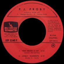 P.J. PROBY - THAT MEANS A LOT - FRANCE - LEP 2240 F - EP - pic 1