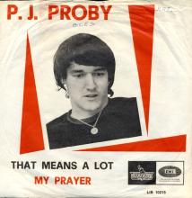 P.J. PROBY - THAT MEANS A LOT - BELGIUM - RECORD  UK  - LIBERTY - LIB10215 - pic 1
