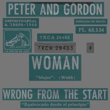 PETER AND GORDON - WOMAN - PL 63.134 - SPAIN  - pic 1