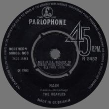 1966 07 10 - 1966 - B - PAPERBACK WRITER ⁄ RAIN - R 5452 - LARGE CIRCLED "P 1966" - pic 2