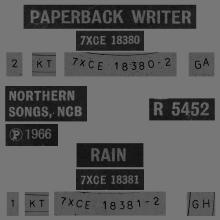 1966 07 10 - 1966 - B - PAPERBACK WRITER ⁄ RAIN - R 5452 - LARGE CIRCLED "P 1966" - pic 1