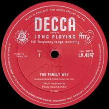 1967 01 06 PAUL McCARTNEY - THE FAMILY WAY ORIGINAL SOUNDTRACK RECORDING - MONO LK 4847 - DECCA - UK - pic 5