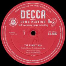 1967 01 06 PAUL McCARTNEY - THE FAMILY WAY ORIGINAL SOUNDTRACK RECORDING - MONO LK 4847 - DECCA - UK - pic 6