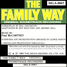 1967 01 06 PAUL McCARTNEY - THE FAMILY WAY ORIGINAL SOUNDTRACK RECORDING - SKLK 4847 - DECCA - 1980 AUSTRALIA - pic 1