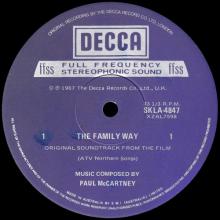 1967 01 06 PAUL McCARTNEY - THE FAMILY WAY ORIGINAL SOUNDTRACK RECORDING - SKLK 4847 - DECCA - 1980 AUSTRALIA - pic 5