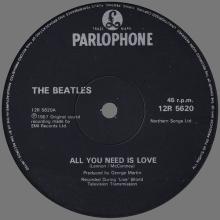 1967 07 07 - 1987 07 07 - R - ALL YOU NEED IS LOVE ⁄ BABY, YOU'RE A RICH MAN - 12 R 5620 - 12 INCH RECORD - pic 1