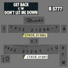 1969 04 11 - 1976 - K - GET BACK ⁄ DON'T LET ME DOWN - R 5777 - BS 45 - BOXED SET - pic 2