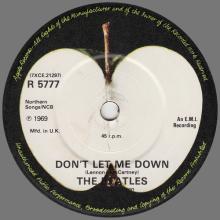 1982 12 07 THE BEATLES SINGLES COLLECTION - BSCP1 - R 5777 - B - GET BACK ⁄ DON'T LET ME DOWN - pic 1