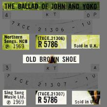 1969 05 30 - 1969 - B - THE BALLAD OF JOHN AND YOKO - OLD BROWN SHOE - R 5786 - SOLID CENTER - pic 3