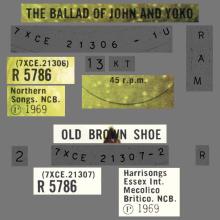 1969 05 30 - 1976 - L - THE BALLAD OF JOHN AND YOKO - OLD BROWN SHOE - R 5786 - BS 45 - BOXED SET - SOLID CENTER - pic 2