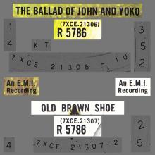 1982 12 07 THE BEATLES SINGLES COLLECTION - BSCP1 - R 5786 - A - THE BALLAD OF JOHN AND YOKO / OLD BROWN SHOE - pic 1