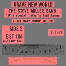 1969 06 16 STEVE MILLER BAND - BRAVE NEW WORLD -  MY DARK HOUR - CAPITOL - E-ST 184 - 1E 062 o 80117 - UK 1972 - pic 3