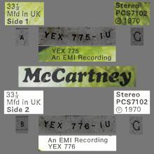 1970 04 17 PAUL McCARTNEY - McCARTNEY - PCS 7102 - 1E 062 o 04394 - APPLE - UK - pic 1