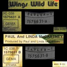 1971 12 07 WINGS - WINGS WILD LIFE - FAME - 1C 038 1575631 - 5 0999915 75631 2 - GERMANY - pic 1