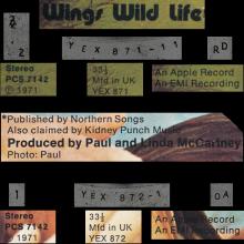 1971 12 07 WINGS - WINGS WILD LIFE - PCS 7142 - 1E 062 o 04946 - UK - pic 1