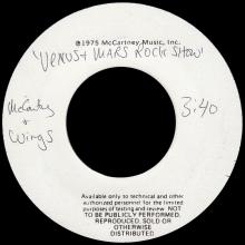 1975 11 28 - VENUS AND MARS ROCK SHOW ⁄ VENUS AND MARS ROCK SHOW - USA 7" TEST PRESSING - pic 1