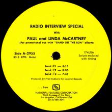 1973 12 07 - PAUL McCARTNEY RADIO SHOW - RADIO INTERVIEW SPECIAL BAND ON THE RUN - A-2955 B-2956 - pic 1