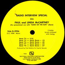 1973 12 07 - PAUL McCARTNEY RADIO SHOW - RADIO INTERVIEW SPECIAL BAND ON THE RUN - A-2955 B-2956 - pic 2