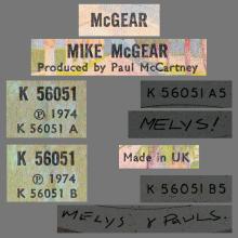 1974 09 24 MIKE McGEAR - McGEAR - WEA WARNER BROS RECORDS - K 56051 - UK  - pic 1
