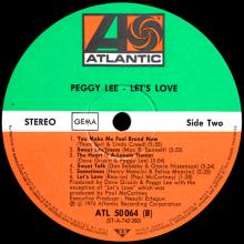 1974 10 01 PEGGY LEE - LET'S LOVE - ATLANTIC - ATL 50 064 - SD 18108 - GERMANY - pic 6