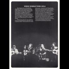 1975 1976 WINGS WORLD TOUR 1975⁄76 - PAUL MCCARTNEY AND WINGS TOUR CONCERT PROGRAMME - pic 3