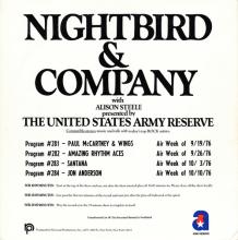 1974 00 00 - PAUL McCARTNEY RADIO SHOW - NIGHTBIRD AND COMPANY - PROGRAM 281 - 74857 - pic 2